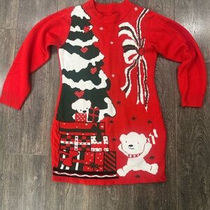 Festive Red Christmas Sweater Dress